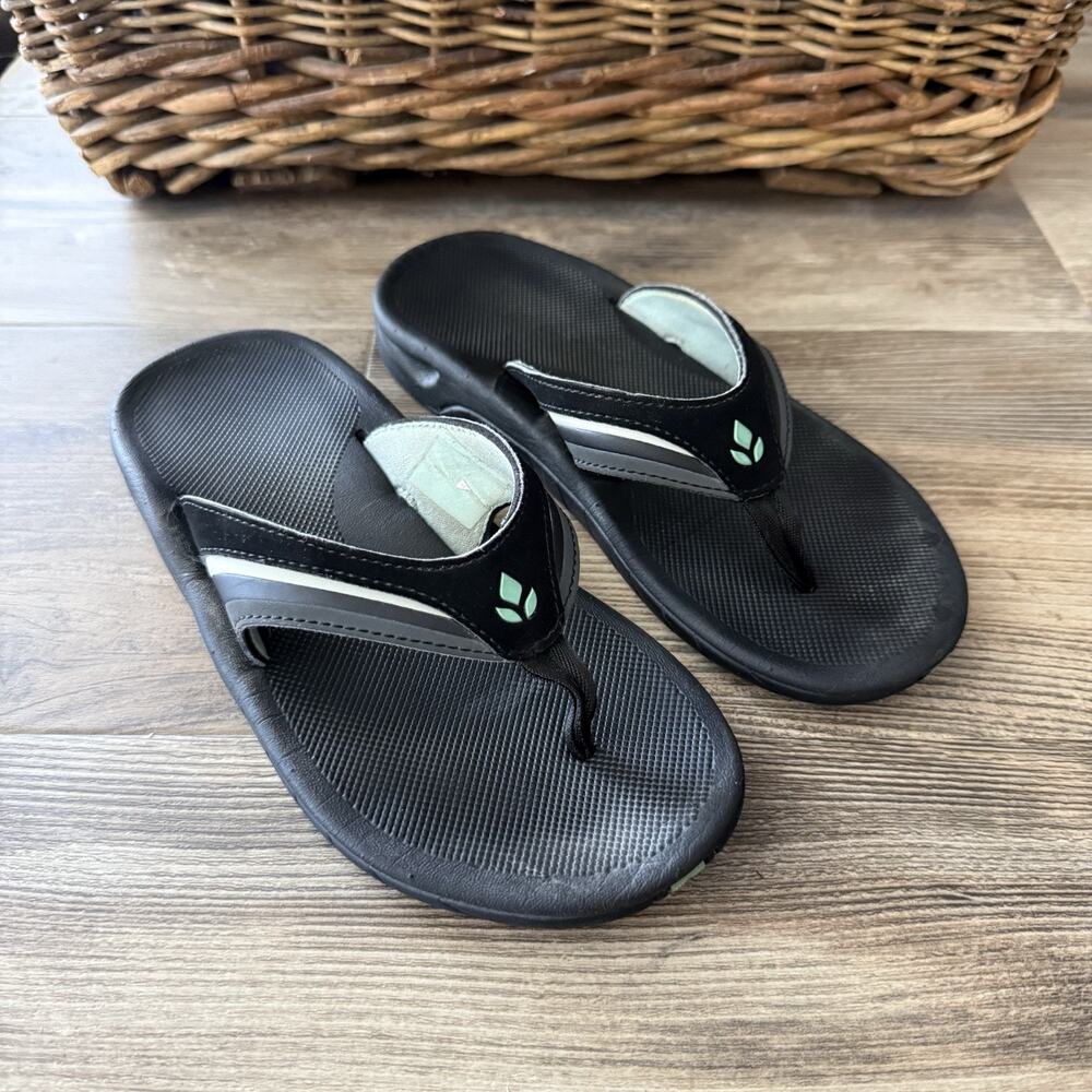 Reef Slap 3 Black Gray Flip Flop Sandals Women’s Size 6